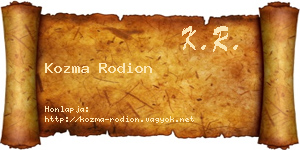 Kozma Rodion névjegykártya