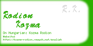 rodion kozma business card